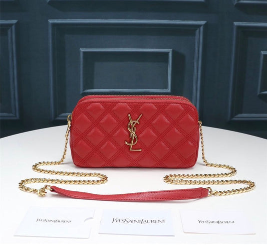 YSL MINI BAG IN MATELASSΓ RED