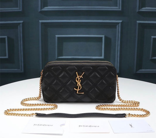 YSL MINI BAG IN MATELASSΓ BLACK & GOLD