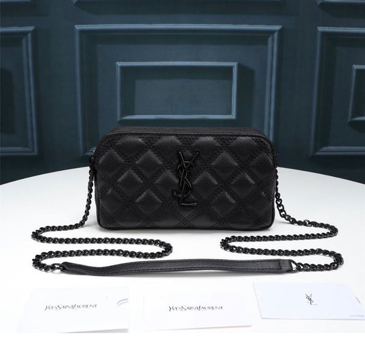 YSL MINI BAG IN MATELASSΓ TOTAL BLACK